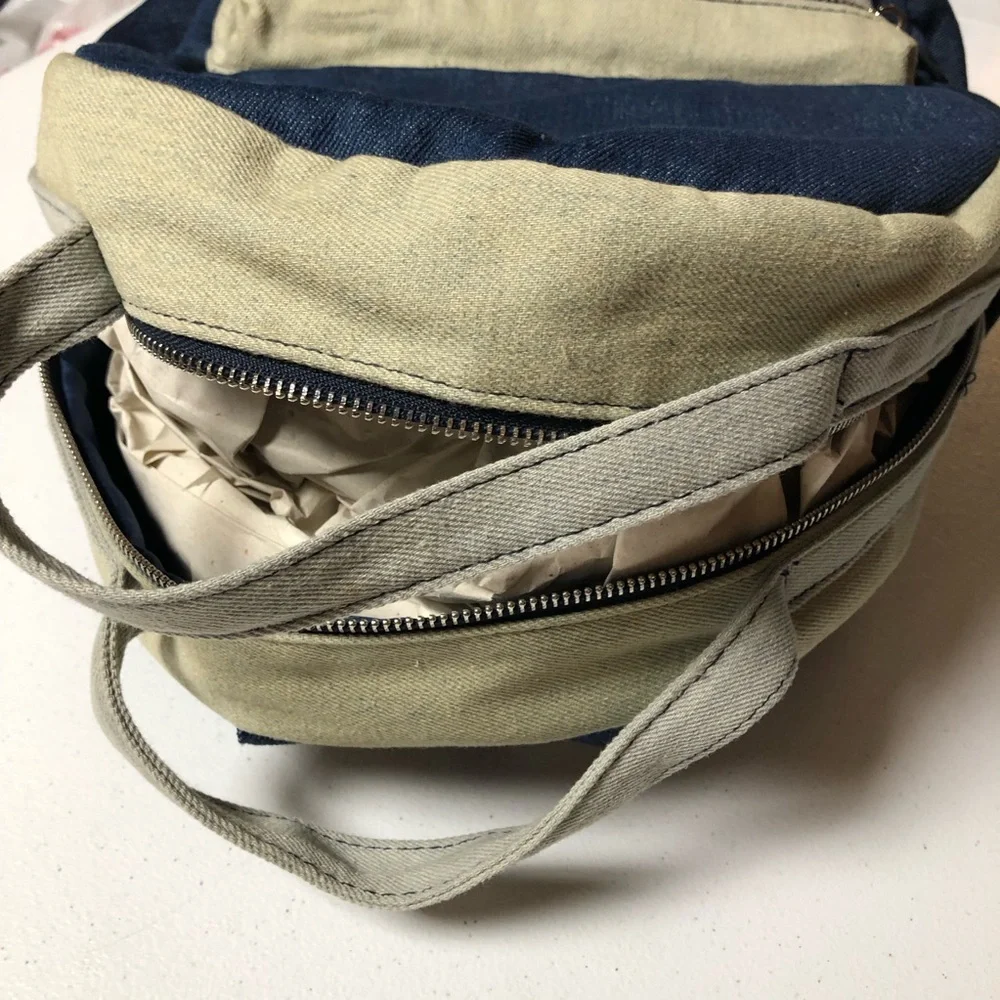 NWT No Boundaries Women’s Denim Patchwork Blue Dome Backpack